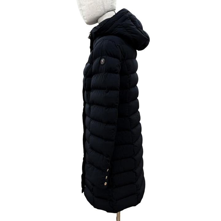 極美品◇CAPE HORN ケープホーン 52570 SANTACRUZ ロゴワッペン付 ダブルジップ フーデッド ダウンコート ダークネイビー 42 正規品