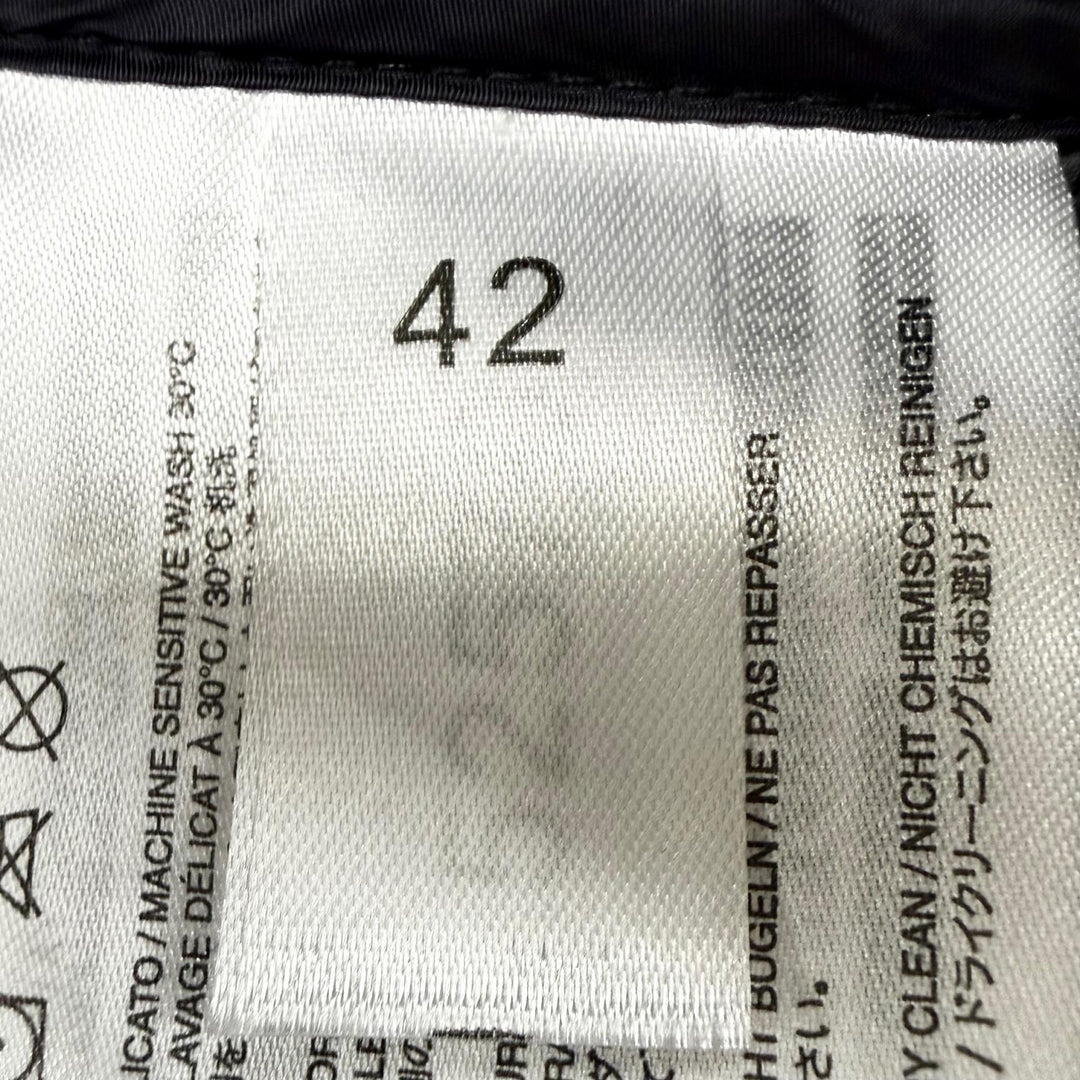極美品◇CAPE HORN ケープホーン 52570 SANTACRUZ ロゴワッペン付 ダブルジップ フーデッド ダウンコート ダークネイビー 42 正規品