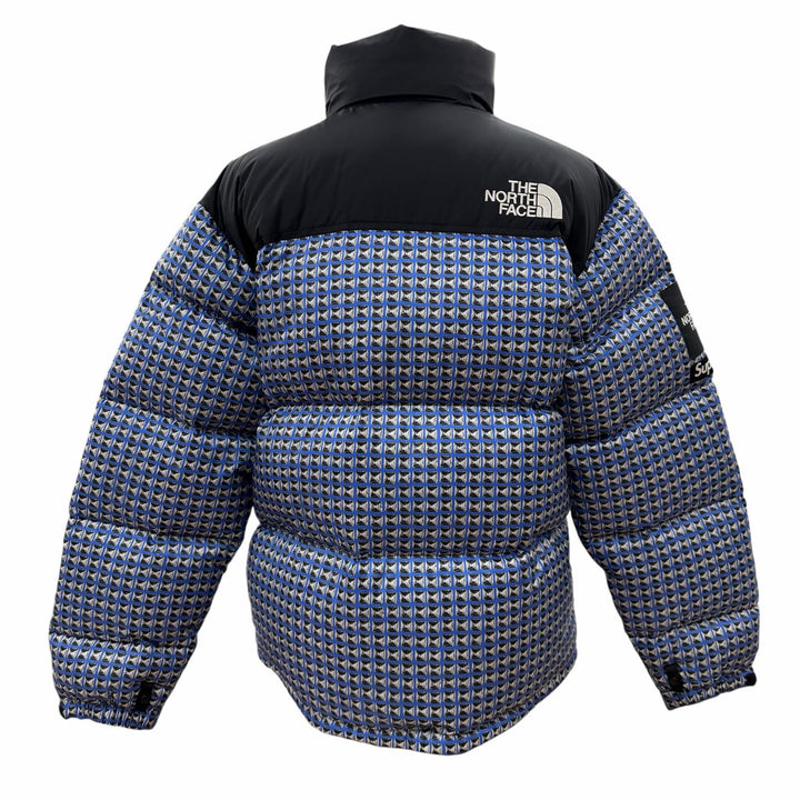 美品▼シュプリーム ザ ノースフェイス 21SS ND42100I Studded Nuptse Jacket スタッズ柄 フード収納 ZIPUP ダウンジャケット M 正規品