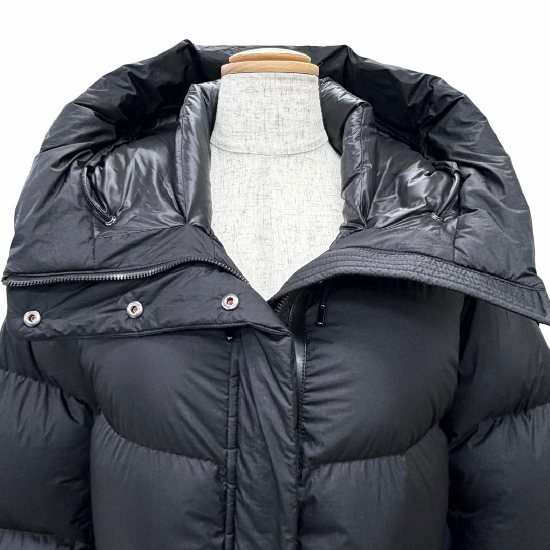 美品△MACKAGE マッカージュ 24AW 11122246-2A FREYA ロゴワッペン フーデッド ダウンジャケット ブラック XS 正規品 ガーメント付き