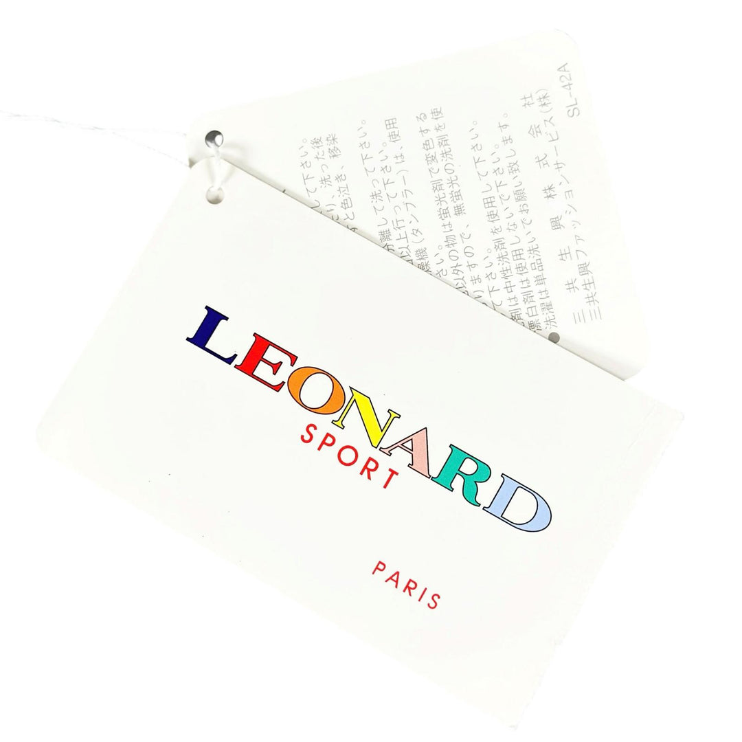 未使用品▲LEONARD SPORT レオナールスポーツ 0578041 コットン100％ ロゴボタン フラワー 半袖ポロシャツ マルチ 42 正規品 レディース