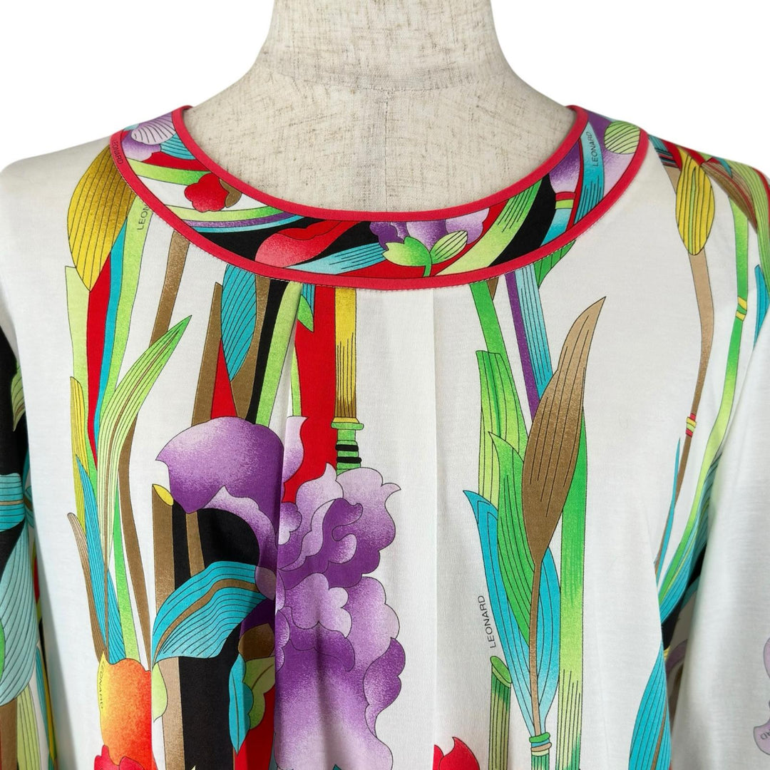 未使用品▲LEONARD FASHION レオナール ファッション 0379603 コットン100% 花柄プリント カットソー 42 日本製 正規品 レディース