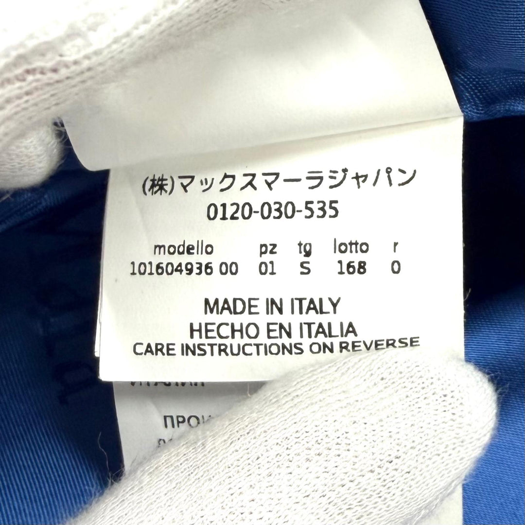 極美品★Max Mara マックスマーラ 101604936 テディベア アルパカ ウール シルク混 ロングコート ブルー S イタリア製 正規品 レディース