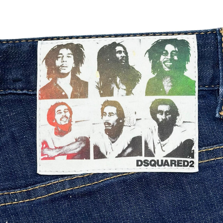 美品▲DSQUARED2 ディースクエアード 23SS S72LB0601 コットン ダメージ加工 デニムパンツ インディゴ 36 イタリア製 正規品 レディース