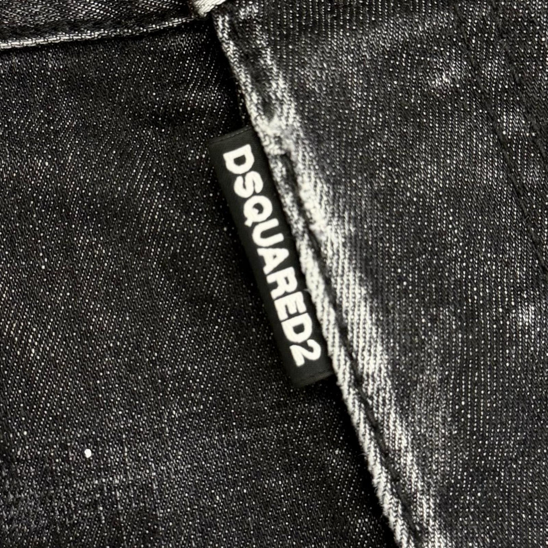 極美品△DSQUARED2 ディースクエアード 22AW S75FP0152 コットン ダメージ加工 デニムサロペット ブラック系 38 伊製 正規品 レディース