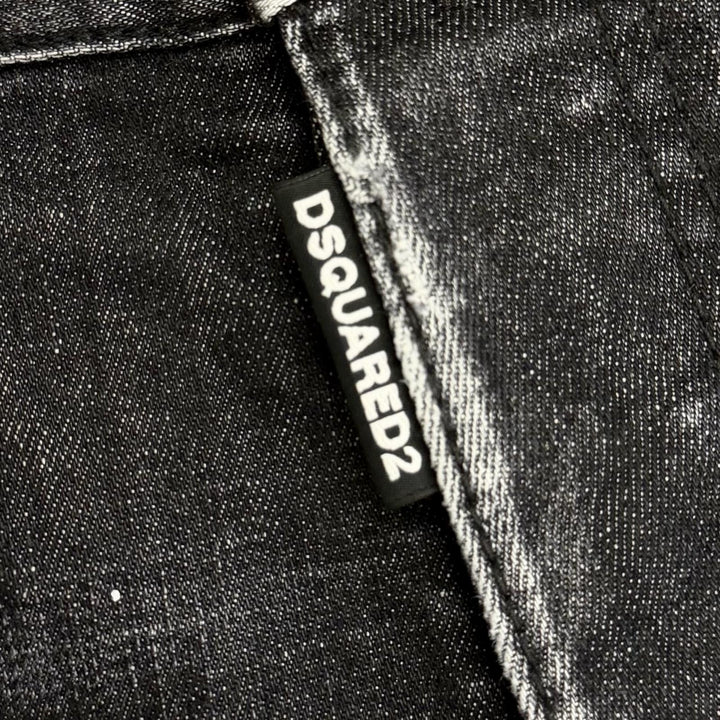 極美品△DSQUARED2 ディースクエアード 22AW S75FP0152 コットン ダメージ加工 デニムサロペット ブラック系 38 伊製 正規品 レディース