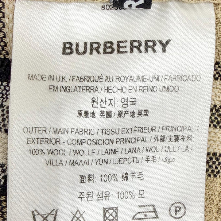 極美品△BURBERRY バーバリー 8025832 コットン100％ ノバチェック柄 裾カットオフ プリーツ ラップスカート ミニ丈 ベージュ 38 正規品