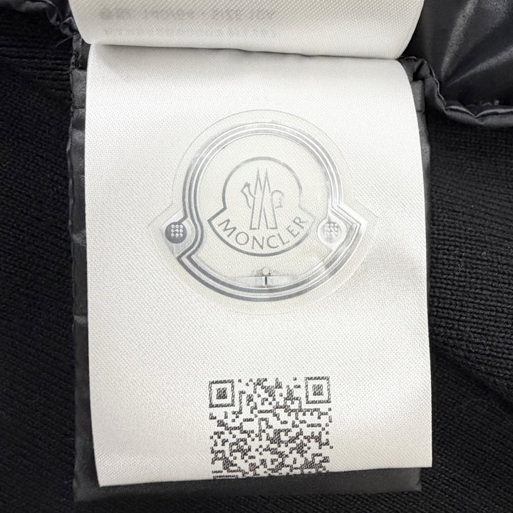 極美品△MONCLER モンクレール 2024年製 ロゴワッペン ニット切替 ジップアップ ダウンジャケット ブラック 10anni 140cm 正規品 キッズ