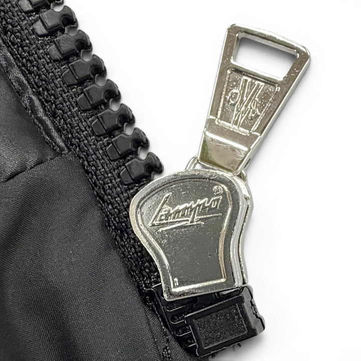 極美品△MONCLER モンクレール 2024年製 ロゴワッペン ニット切替 ジップアップ ダウンジャケット ブラック 10anni 140cm 正規品 キッズ