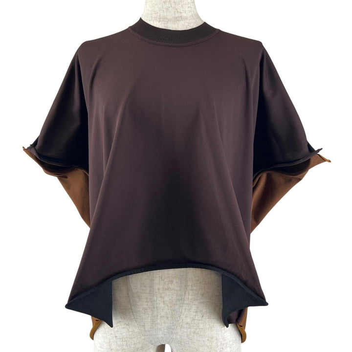 美品▲BOTTEGAVENETA ボッテガヴェネタ 20AW 629983 ドレープTシャツ カットソー ブラウン XS イタリア製 正規品 レディース