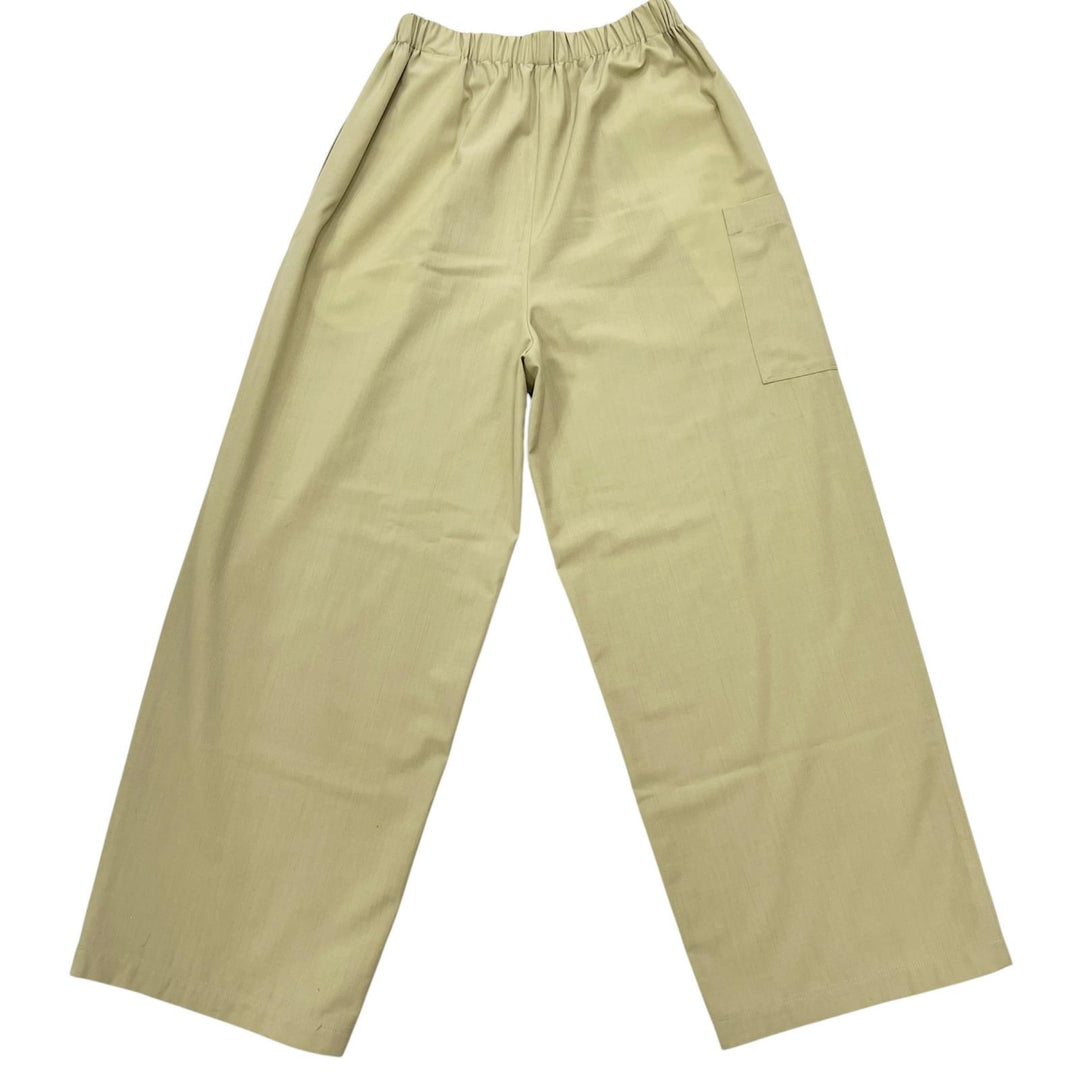 極美品▲MONCLER モンクレール 2023年製 PANTALONE ウール ワイドイージー パンツ ベージュ S イタリア製 正規品 レディース