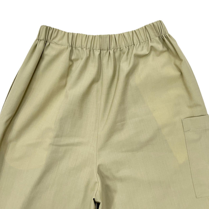 極美品▲MONCLER モンクレール 2023年製 PANTALONE ウール ワイドイージー パンツ ベージュ S イタリア製 正規品 レディース