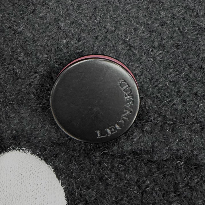 美品★LEONARD FASHION レオナール ファッション 0368989 アンゴラ ウール混 ロゴボタン付 スタンドカラー ベルスリーブ コート 1 正規品