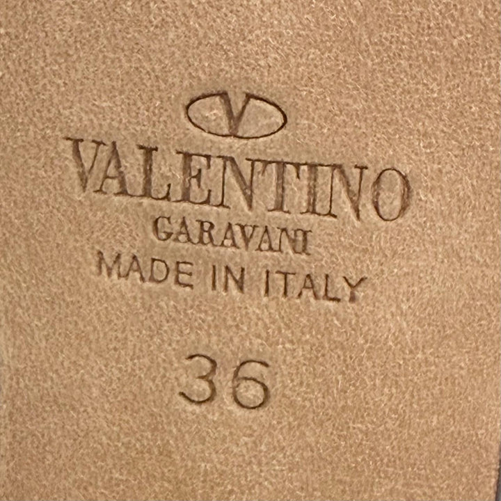 未使用△Valentino Garavani ヴァレンティノガラヴァーニ KW2S0838 ロックスタッズ アンクルストラップ レザー サンダル 36 マルチカラー