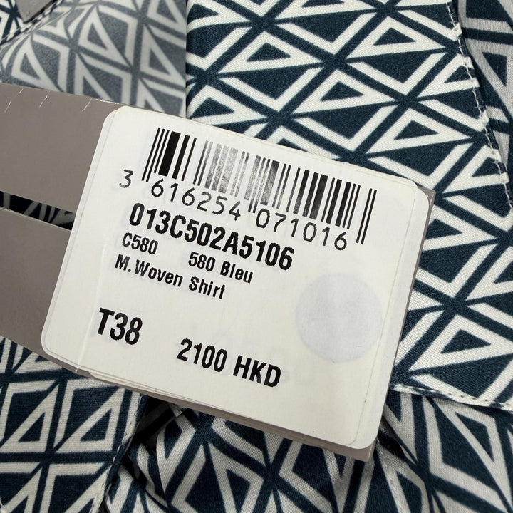 未使用品▼DIOR ディオール オム 0130C502A5106 シルク100% CDダイヤモンド 比翼仕立て ロングスリーブ 長袖シャツ ネイビー 38 正規品