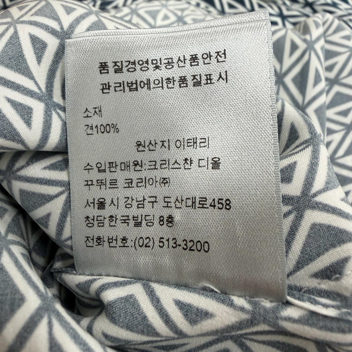 未使用品▼DIOR ディオール オム 0130C502A5106 シルク100% CDダイヤモンド 比翼仕立て ロングスリーブ 長袖シャツ ネイビー 38 正規品