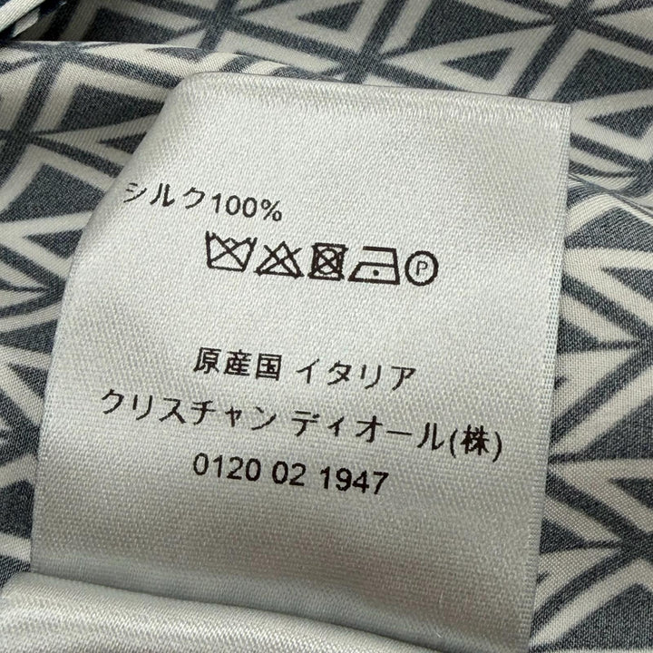未使用品▼DIOR ディオール オム 0130C502A5106 シルク100% CDダイヤモンド 比翼仕立て ロングスリーブ 長袖シャツ ネイビー 38 正規品