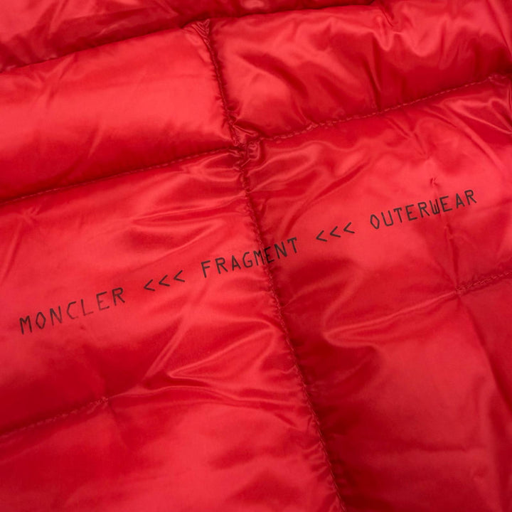 極美品▼MONCLER GENIUS 3 モンクレール ジーニアス 3 HOTZ ワッペン付き ロゴプリント ダウンジャケット レッド 1 伊製 正規品 メンズ