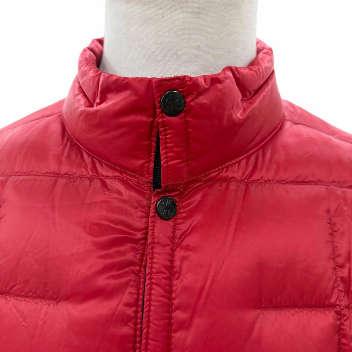 極美品▼MONCLER GENIUS 3 モンクレール ジーニアス 3 HOTZ ワッペン付き ロゴプリント ダウンジャケット レッド 1 伊製 正規品 メンズ
