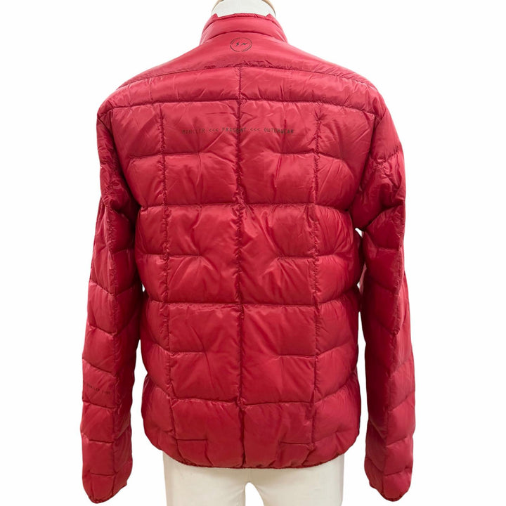 極美品▼MONCLER GENIUS 3 モンクレール ジーニアス 3 HOTZ ワッペン付き ロゴプリント ダウンジャケット レッド 1 伊製 正規品 メンズ