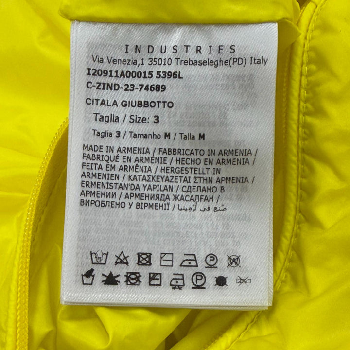 美品▼MONCLER モンクレール 23-24AW CITALA シタラ ロゴワッペン付き ダブルジップアップ ダウンジャケット イエロー 3 正規品 メンズ
