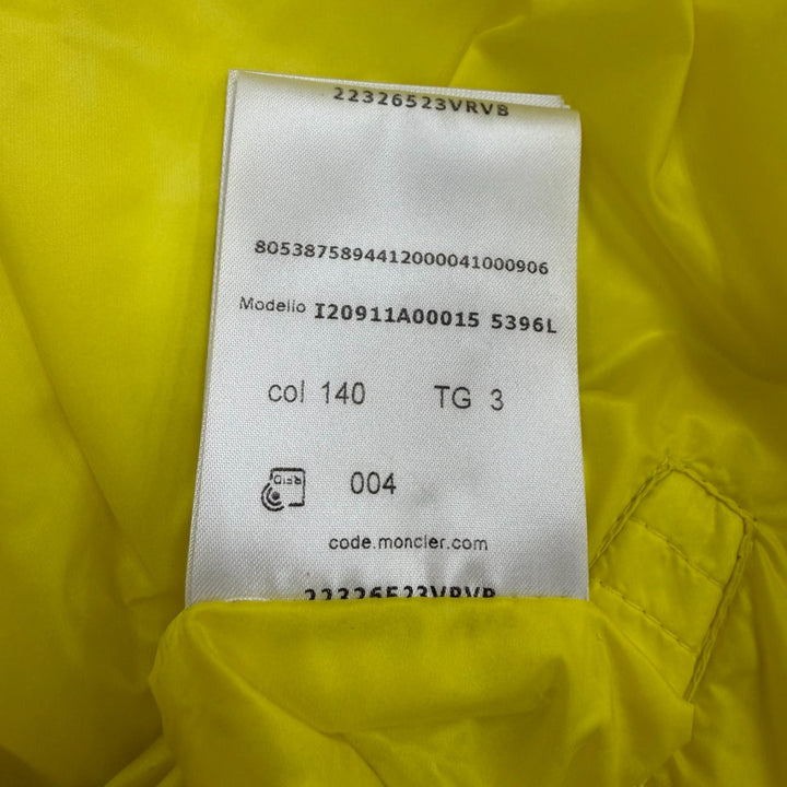 美品▼MONCLER モンクレール 23-24AW CITALA シタラ ロゴワッペン付き ダブルジップアップ ダウンジャケット イエロー 3 正規品 メンズ