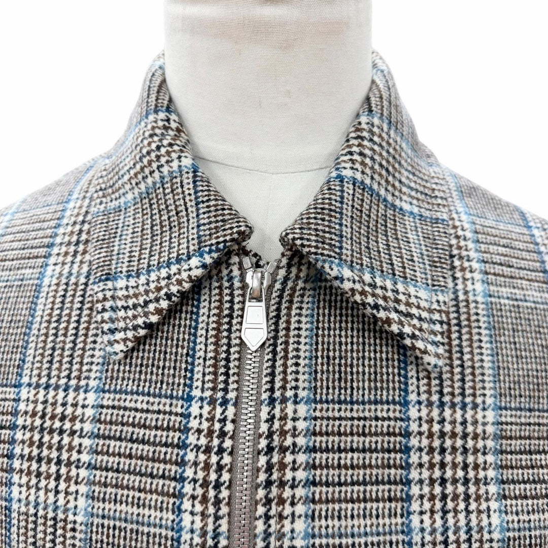 未使用品▼HERMES エルメス H462320HD Prince of Wales surligne チェック柄 セリエボタン WZIPUP ジャケット オーバーシャツ 44 正規品