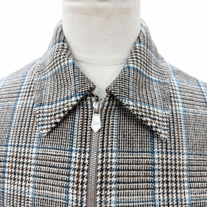 未使用品▼HERMES エルメス H462320HD Prince of Wales surligne チェック柄 セリエボタン WZIPUP ジャケット オーバーシャツ 44 正規品
