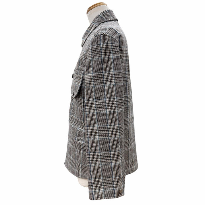 未使用品▼HERMES エルメス H462320HD Prince of Wales surligne チェック柄 セリエボタン WZIPUP ジャケット オーバーシャツ 44 正規品