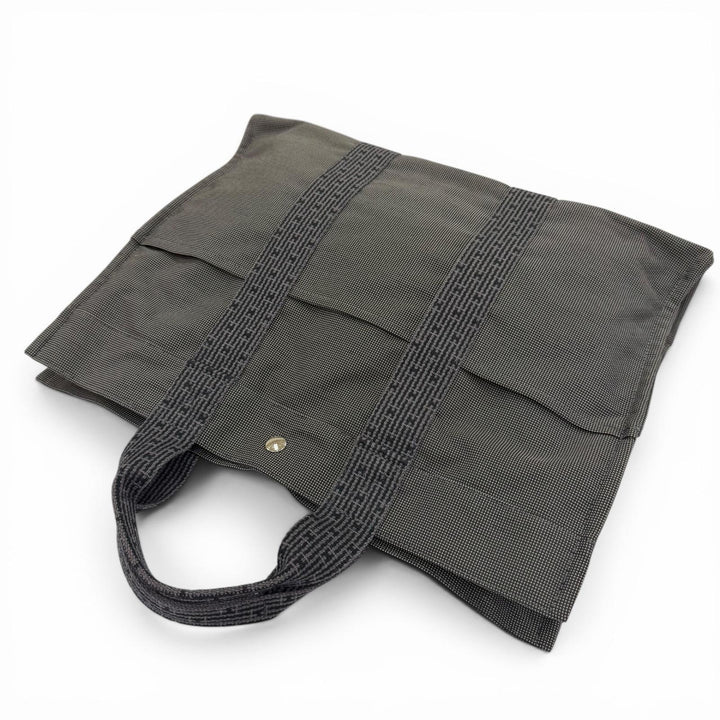 極美品☆HERMES エルメス エールライン MM シルバー金具 セリエ金具 キャンバス トートバッグ ハンドバッグ グレー 仏製 レディース