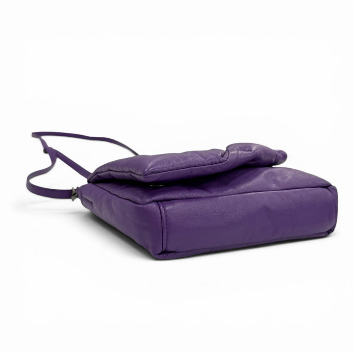 極美品★discord Yohji Yamamoto ディスコード ヨウジヤマモト DZ-I07-709 FLUFFY レザー ショルダーバッグ パープル 日本製 正規品