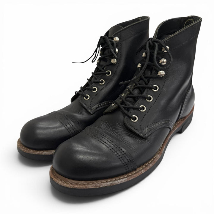 良品△RED WING レッドウィング 2012年製 8114 アイアンレンジャー レースアップ レザー ショートブーツ ブラック 25.5cm USA製 メンズ