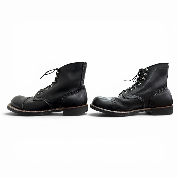 良品△RED WING レッドウィング 2012年製 8114 アイアンレンジャー レースアップ レザー ショートブーツ ブラック 25.5cm USA製 メンズ