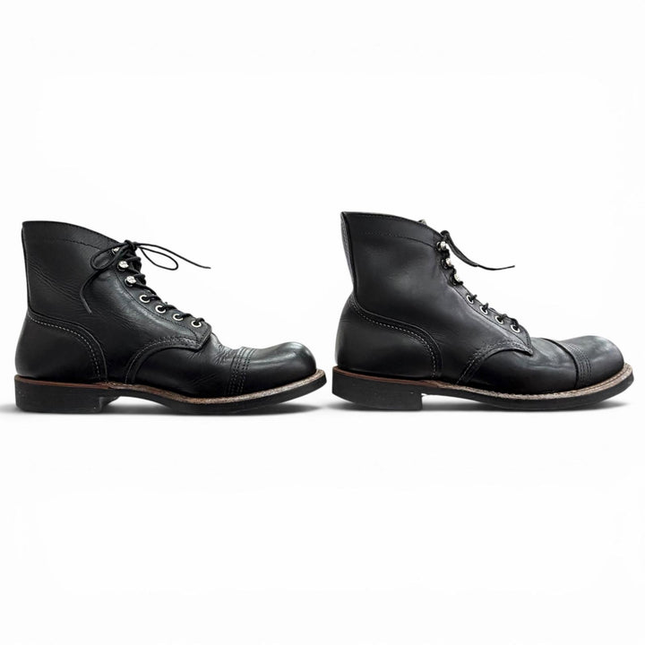 良品△RED WING レッドウィング 2012年製 8114 アイアンレンジャー レースアップ レザー ショートブーツ ブラック 25.5cm USA製 メンズ