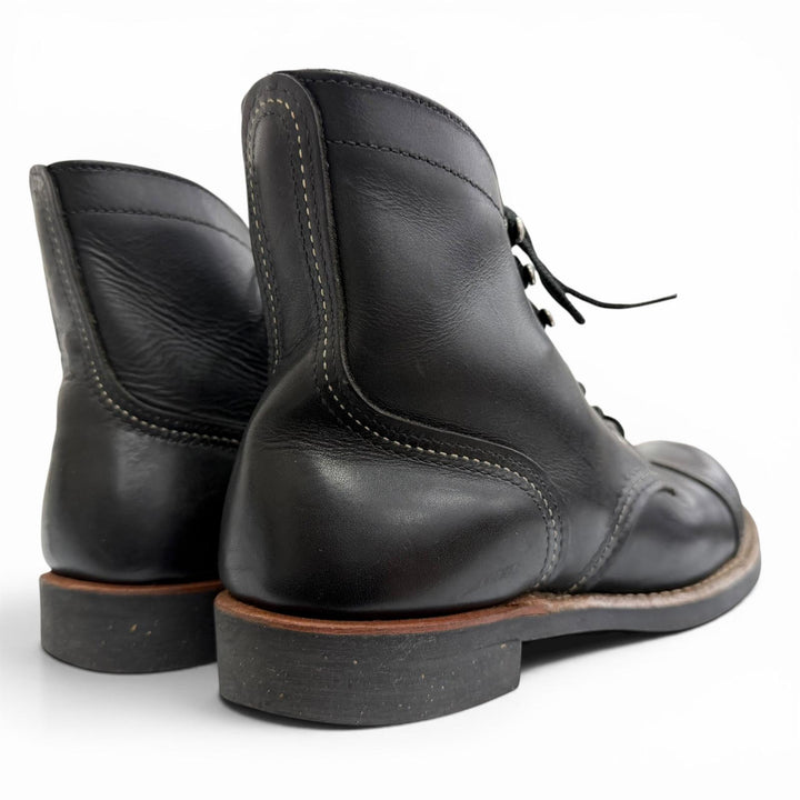 良品△RED WING レッドウィング 2012年製 8114 アイアンレンジャー レースアップ レザー ショートブーツ ブラック 25.5cm USA製 メンズ