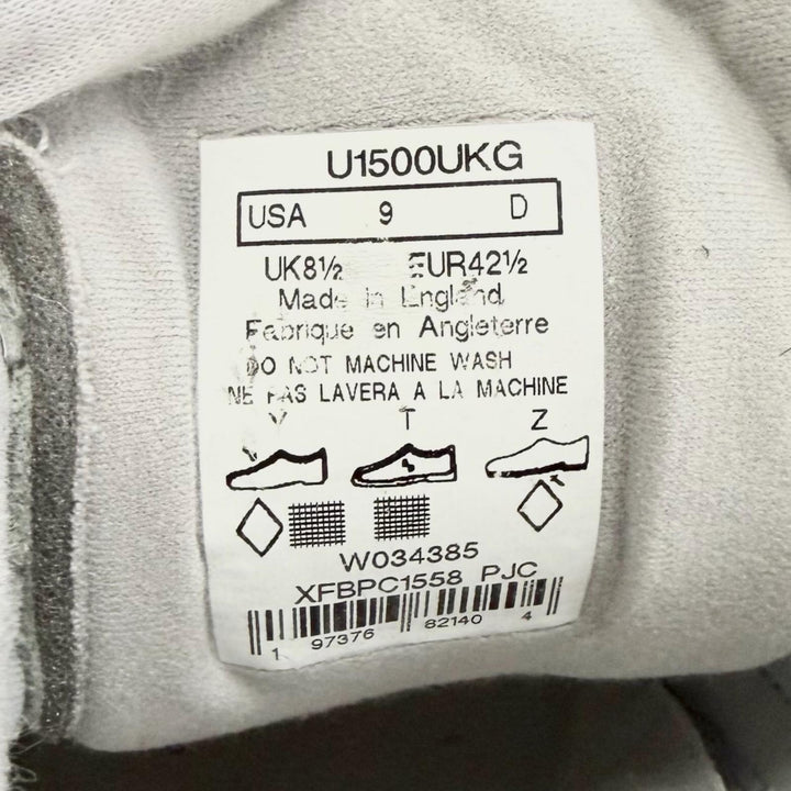 極美品△NEW BALANCE ニューバランス U1500UKG STEEL GRAY スウェードレザー スニーカー グレー US9 D（27cm） イングランド製 メンズ