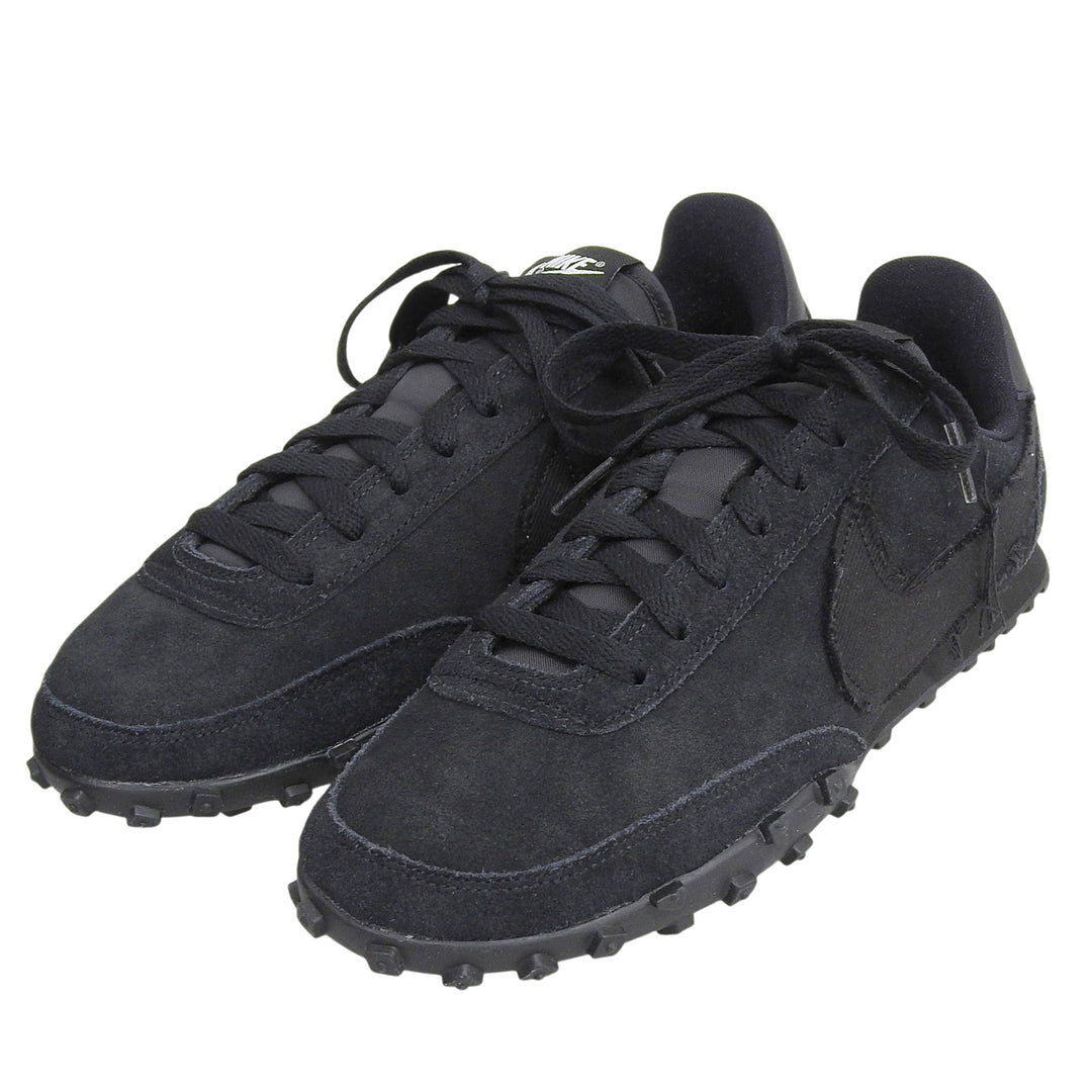 極美品▲NIKE COMME des GARCONS ナイキ コムデギャルソン CU9080-002 ワッフルレーサー CDG レザースニーカー ブラック 25cm メンズ