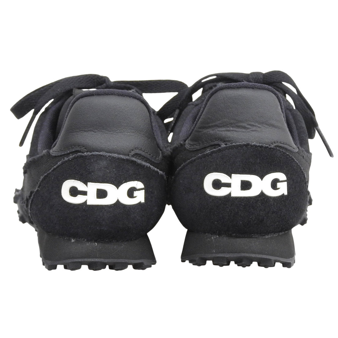 極美品▲NIKE COMME des GARCONS ナイキ コムデギャルソン CU9080-002 ワッフルレーサー CDG レザースニーカー ブラック 25cm メンズ