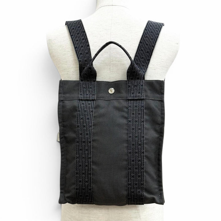 極美品★HERMES エルメス エールライン アドPM カデナ付 キャンバス リュックサック デイパック グレー フランス製 レディース