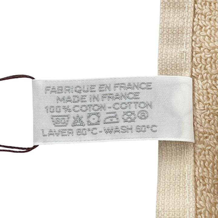 未使用品▲HERMES エルメス ステアーズ コットン100％ Hロゴ フェイスタオル ベージュ フランス製 正規品 レディース 箱付き