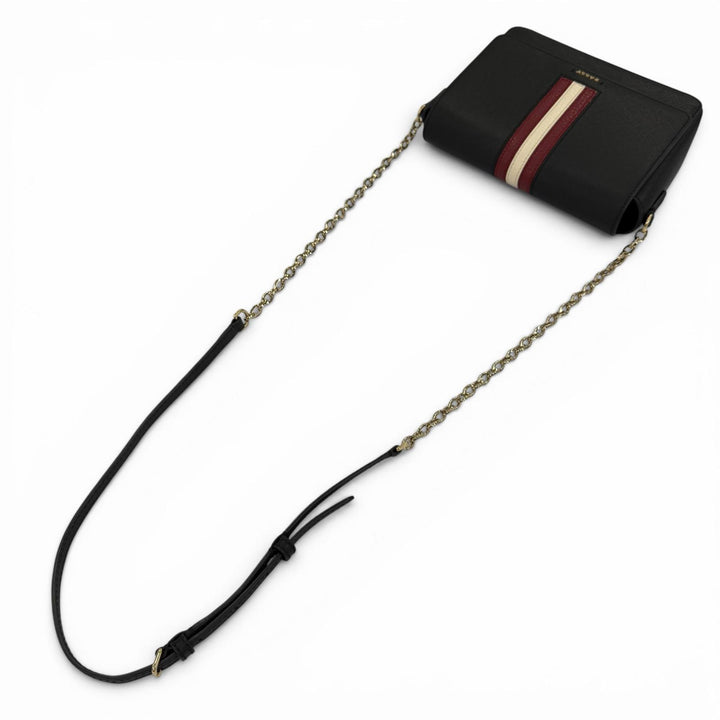 極美品☆BALLY バリー Seliah ロゴ金具 レザー チェーン ショルダーバッグ ブラック ゴールド金具 レディース