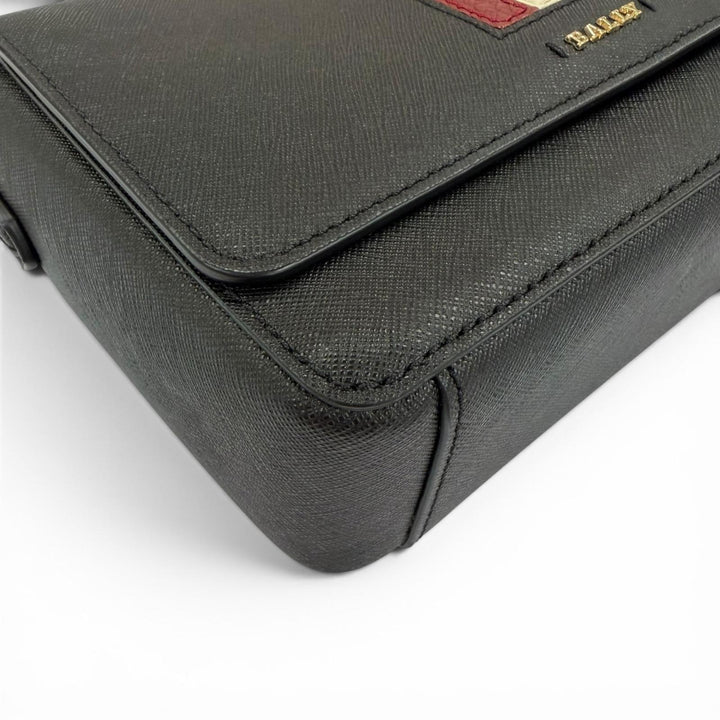 極美品☆BALLY バリー Seliah ロゴ金具 レザー チェーン ショルダーバッグ ブラック ゴールド金具 レディース