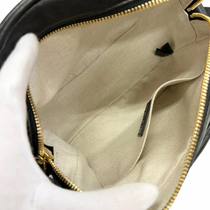 美品△GUCCI グッチ 742360 ブロンディ スモール フリンジ タッセル レザー ショルダーバッグ ブラック イタリア製 レディース 保存袋付