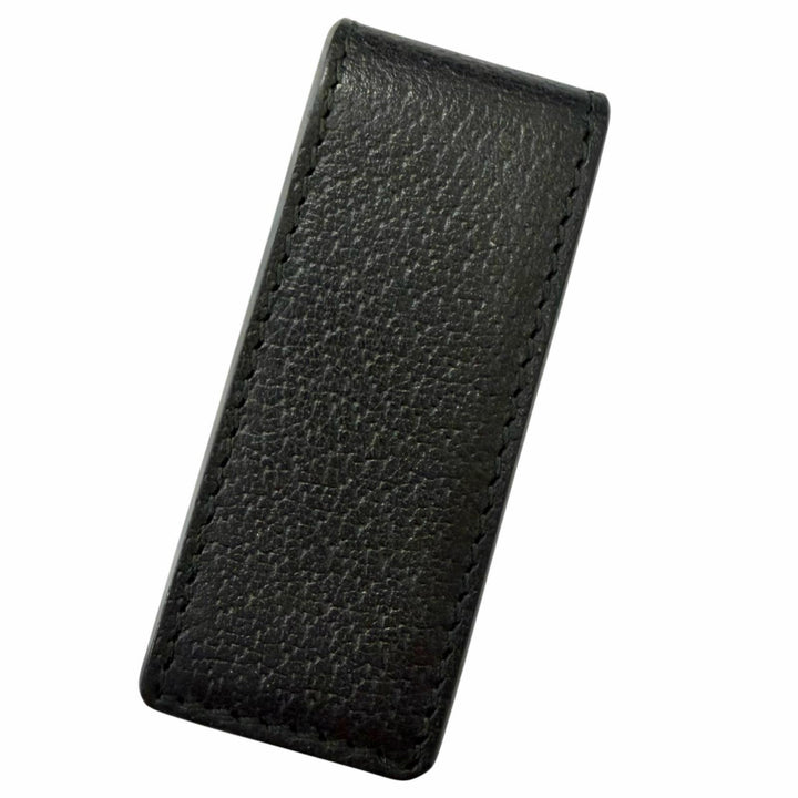 美品□GUCCI グッチ 522885 レザー GGマーモント ロゴゴールド金具 札ばさみ マネークリップ 財布 ブラック イタリア製 メンズオススメ◎