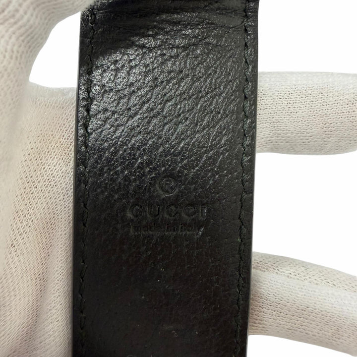 美品□GUCCI グッチ 522885 レザー GGマーモント ロゴゴールド金具 札ばさみ マネークリップ 財布 ブラック イタリア製 メンズオススメ◎