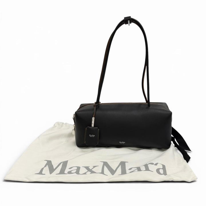 極美品★Max Mara マックスマーラ ホールドオールストリング カーフレザー ダブル ハンドルバッグ ショルダーバッグ 定価277200円 袋付
