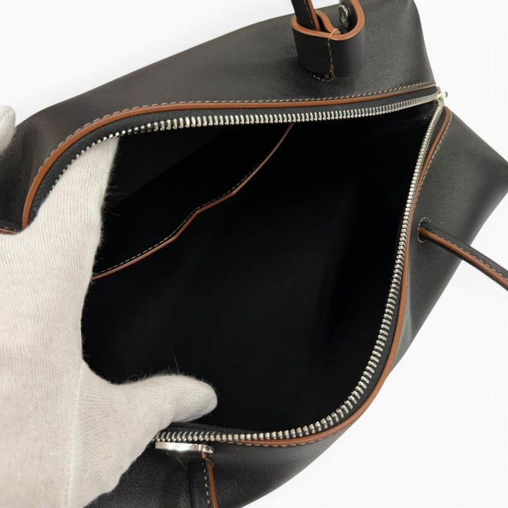 極美品★Max Mara マックスマーラ ホールドオールストリング カーフレザー ダブル ハンドルバッグ ショルダーバッグ 定価277200円 袋付