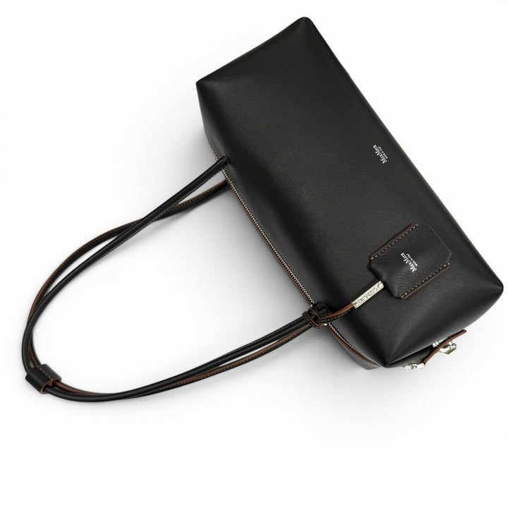 極美品★Max Mara マックスマーラ ホールドオールストリング カーフレザー ダブル ハンドルバッグ ショルダーバッグ 定価277200円 袋付