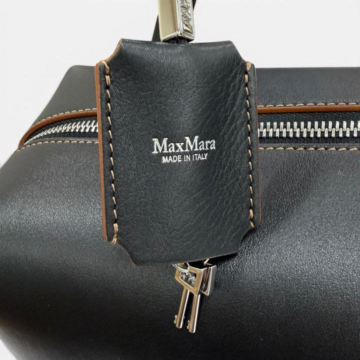 極美品★Max Mara マックスマーラ ホールドオールストリング カーフレザー ダブル ハンドルバッグ ショルダーバッグ 定価277200円 袋付