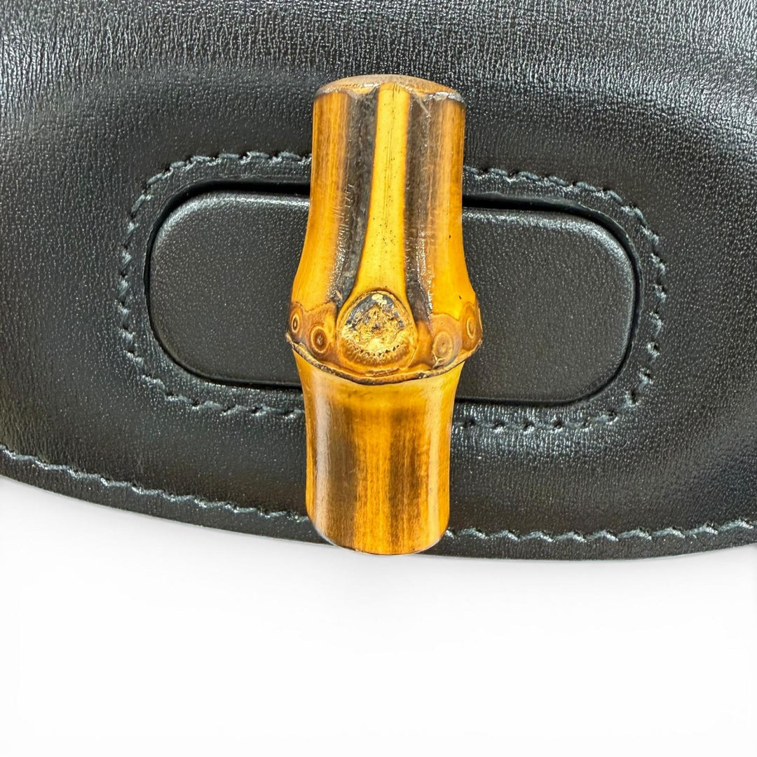 極美品☆GUCCI グッチ 686864 グッチ バンブー 1947 ミニバッグ レザー 2WAYハンドバッグ ショルダーバッグ ブラック 伊製 レディース